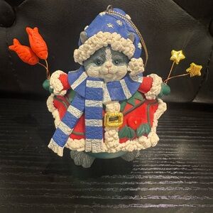Cat Ornament Unique, With Fish And Stars